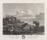 KG 14774
<br/>
Landschap met voetenwassende herder op de voorgrond
<br/>
<em>Daudet, Robert (1737-1824)</em>